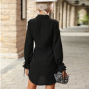 Chic Women's Shirt Dress with Knot Detail