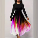 Chic Maxi Dress with Gradient Design and Long Sleeves