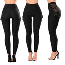 Chic Women's High-Waisted Leggings with Lacing Detail