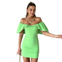 Off-Shoulder Mini Dress with Ruffled Hem for Women
