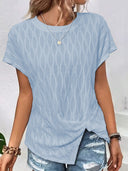 Textured Wave Pattern Women's Cotton Tee