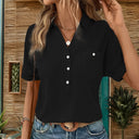 Chic Women's V-Neck Blouse with Chest Pocket
