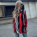 Modern Wave Pattern Women's Blouse with Button-Down Front