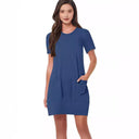 Stylish Women's T-Shirt Dress with Pockets