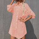 Chic Striped Women's Shirt Dress
