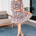 Women's Floral Print Dress in Flowing Fabric