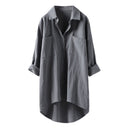 Chic Women's Blouse with Patch Pockets and Long Sleeves