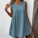 Women's V-Neck Dress with Pockets - Effortless Style