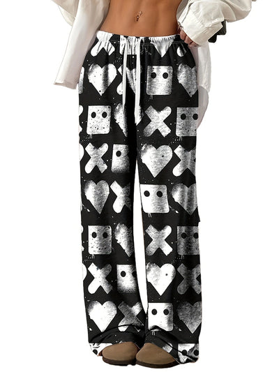 Stylish Women's Printed Leisure Trousers with Stretch Waist