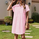 Chic Women's Striped Shirt Dress with Pockets