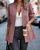 Chic Houndstooth Blazer Jacket for Women