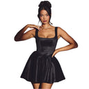 Chic Women's Cocktail Dress with Deep Back Design