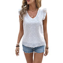 Women's Embroidered Blouse with Ruffled Sleeves