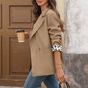 Chic Women's Blazer with Trendy Animal Print Sleeves