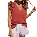 Ruffled V-Neck Blouse for Women