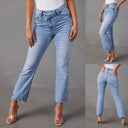 Modern Distressed Women's Jeans with Frayed Hems