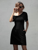 Asymmetrical Neckline Women's Dress for Effortless Style