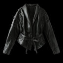 Chic Women's Faux Leather Blazer with Belt