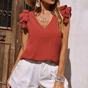 Ruffled V-Neck Blouse for Women