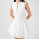 Chic Women's Dress with Knot Accents and Flowing Hem