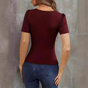 Women's V-Neck Short Sleeve Bodysuit - Flattering Fit