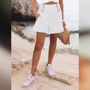 Chic High-Waisted Shorts with Button Accent for Women
