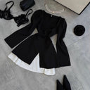 Chic Asymmetrical Cocktail Dress with Puff Sleeves