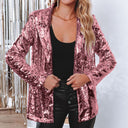 Sequin-Trimmed Women's Blazer for Chic Style
