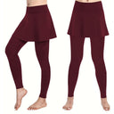 High-Waisted Leggings with Stylish Skirt Overlay