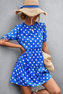 Chic Women's Polka Dot Dress with Ruffles