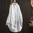 Striped Long Sleeve Blouse with Oversized Fit for Women