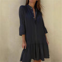 Chic Women's Ruffled Shirt Dress