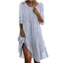 Chic Women's Striped Dress with Side Slit