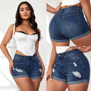 High-Waisted Distressed Denim Shorts for Women