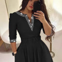 Checkered Women's Dress with Stylish Belt