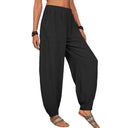 Women's Airy Palazzo Pants with Side Pockets & Elastic Waist
