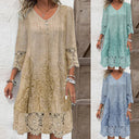 Chic Lace Dress with Artistic Embroidery