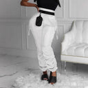 Chic Women's Ruffled Cargo Pants with Pockets