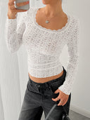 Romantic Women's Long-Sleeve Lace Top