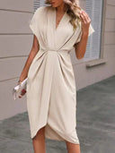 Chic Black Midi Wrap Dress for Effortless Style