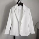 Chic Knitted Blazer Jacket with Cable Design