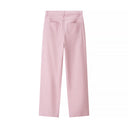 High-Waisted Ladies' Diamond Pattern Trousers