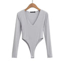 Chic Long Sleeve Deep V-Neck Bodysuit for Women