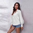 Chic Women's Balloon Sleeve Blouse in Quality Fabric