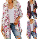 Floral Print Women's Kimono with Flowing Design