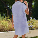 Chic Women's Striped Shirt Dress with Pockets