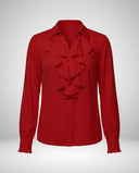 Chic Women's Blouse with Ruffled Sleeves