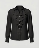 Chic Women's Blouse with Ruffled Sleeves