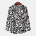 Chic Women's Long Sleeve Zebra Print Blouse