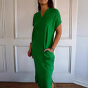 Women's Linen Dress with Side Pockets